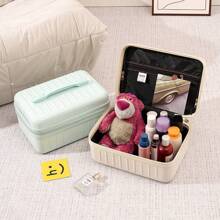 Hard Shell Cosmetic Travel Case 12 Inch Portable Makeup Train Case With Elastic Band And Handle Pressure-Proof Mini ABS Carrying Suitcase Toiletry Box For Travel Camping,Chic Mini Suitcase Makeup Organizer - Waterproof, Portable Travel Cosmetic Case With Large Capacity Storage