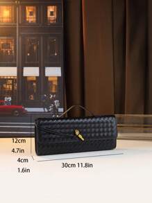 Bolsa de jantar de macio trançado 2024, bolsa baguete medieval, bolsa de órgão, bolsa mensageiro portátil horizontal, bolsa feminina personalizada