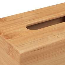 1pc Decorative Country Style Bamboo Tissue Box, 7.5 X 24 X 12 Cm, Detachable Bottom, Natural Wood Rectangular Tissue Holder Fit For Standard Tissue And Wet Wipe Boxes - Log Color - View 7
