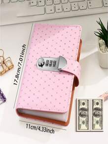 Password Locked Transparent Cash Storage Diary Book, 6-Colors Available, Girls' Favorite, Secure Storage For Cash, Coins, Bills, INS Style Colorful Saving Book, Gift For Girlfriend's Birthday