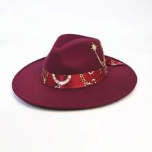 1pc Bohemian Cowboy Hat, Jazz Panama Hat, Tweed Unisex Hat, Derby Hat, Classic Felt Hat, Western Cowboy Hat - A Must-Have Item For Dances, Parties, Dates, Going Out, Outdoor Camping