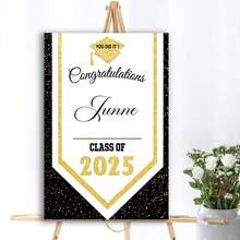Customizable Personalized Graduation Yard Sign Customized With Your Name Class Of 2025 Sign 2025 Graduation Decorations Class Of 2025 Glitter Congratulations Graduate Lawn Signs For College School Party Supplies - White - View 5