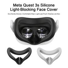 hellodigi 适用于 Meta Quest 3S 硅胶眼罩防汗柔软亲肤 VR 硅胶眼罩眼罩保护套 - 銀灰色 - 查看 2