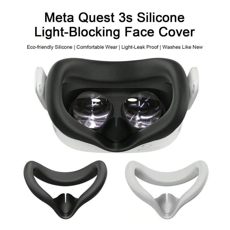 hellodigi 适用于 Meta Quest 3S 硅胶眼罩防汗柔软亲肤 VR 硅胶眼罩眼罩保护套
