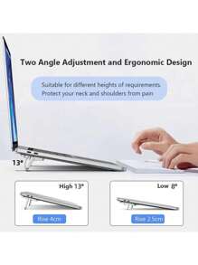 4/2PCS Mini Foldable Laptop Stand, Portable Computer Keyboard Riser With 2 Adjustable Angles, Self-Adhesive Invisible Notebook Stand And Keyboard Lift For Desk
