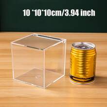 Cajas de plástico transparente, cajas de almacenamiento de joyas, cajas de almacenamiento decorativas de cubo cuadrado para exhibir caramelos, pastillas, joyas pequeñas, juguetes, regalos y obras de arte