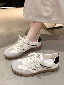 Hot Breathable Sneakers, German Training Shoes, Women's 2025 Spring New Versatile Casual Sports Skate Shoes, - Red - View 1