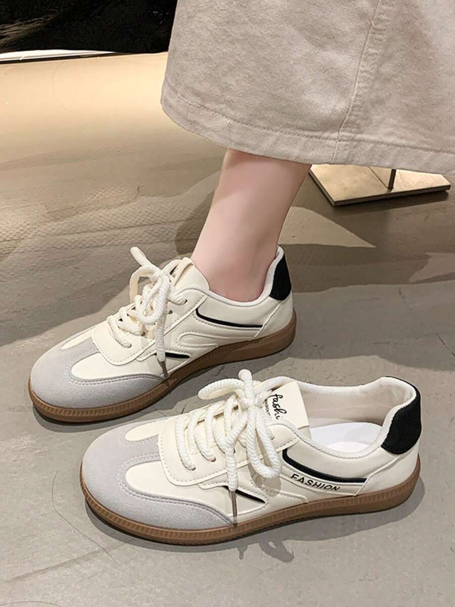 Hot Breathable Sneakers, German Training Shoes, Women's 2025 Spring New Versatile Casual Sports Skate Shoes, - Red - View 1