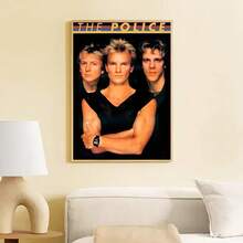 1 件摇滚乐队警察经典复古海报帆布画海报艺术现代家居客厅卧室装饰墙艺术礼物可选框架 - 彩色 - 查看 45