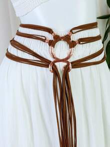 女式长绳环结腰带北欧女巫腰链巨魔斜挎腰带萨满异教徒维京配饰 - A - 查看 6