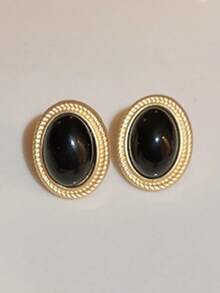 2 件奢华几何椭圆形吊坠耳环