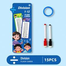 1pc (15 Sheets) Reusable Arithmetic Game Cards With Addition, Subtraction, Multiplication And Division, Interesting Card Game