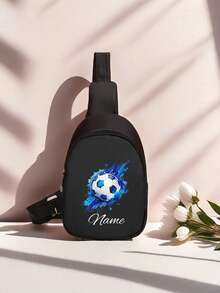Custom Mini Chest Bag, Can Print Personalized Name Or Holiday Greetings. Create Your Own Exclusive Bag, Back To School Backpack, Crossbody Bag, Suitable For Daily School, Travel, Vacation And Other Occasions. Multi-Functional, Decorative, Letter Pattern, Fashionable, Soft, Modern, Colorful, Cute, Adorable, Casual, Customized, Personalized - Multicolor - View 10