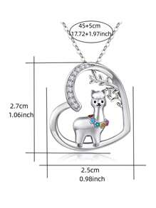 1 pieza Collar con dije en forma de corazón de alpaca linda, crystal falso, apto para uso diario y regalo de cumpleaños