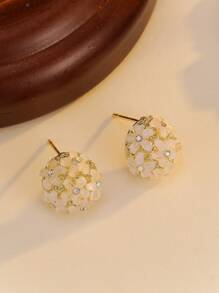 1 Pair Delicate 3D Floral Earrings, Unique Design Transparent Elegant Versatile Earrings For Party, Wedding Wearing