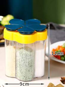 1 peça Recipiente de Especiarias Portátil 5 em 1 para Uso na Cozinha Doméstica