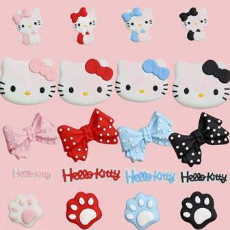 Sanrio 20Pcs Sanrio Hello Kitty 5-Piece Small Package, 4 Packs DIY Handmade Set, Soft Resin Pendant, Suitable For Phone Cases, Bags, Slippers, And Handmade Account Decoration