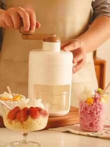 1pc Portable Manual Ice Shaver Machine For Home Use, Ice Crush Shaver For Shaved Ice & Slush, Summer Necessary Tool + 1pc Ice Cream Mold