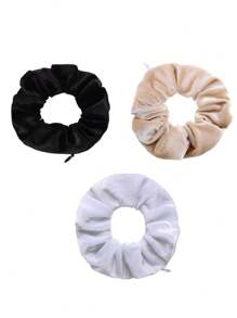 5 pezzi/3 pezzi/1 pezzo, Elastici per capelli neri creativi con strato nascosto, porta monete e chiavi, accessorio portatile con tasca segreta per chiavi, contanti, auricolari, articoli da viaggio, vacanze, ritorno a scuola, vacanze, estate, casa, regalo, festival