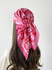 1 pièce Écharpe carrée en faux soie imprimée fine, élégante/vintage, pour femme. Bandana, écharpe de cou, châle, léger et fin, confortable. Idéal pour le port quotidien, les sorties au printemps, en été et en automne, ainsi que pour la fête des mères et la fête des femmes.