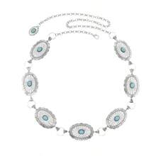 1pc European And American Waist Chain Retro Turquoise Inlaid Belt Decoration Versatile And Simple Bohemian Body Chain