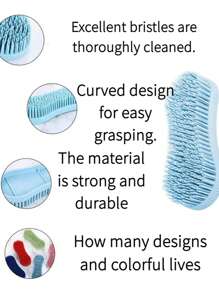 1pc Lightweight Plastic Horse Grooming Brush, Suitable For Various Pet Sizes, Sensitive Skin Bathing