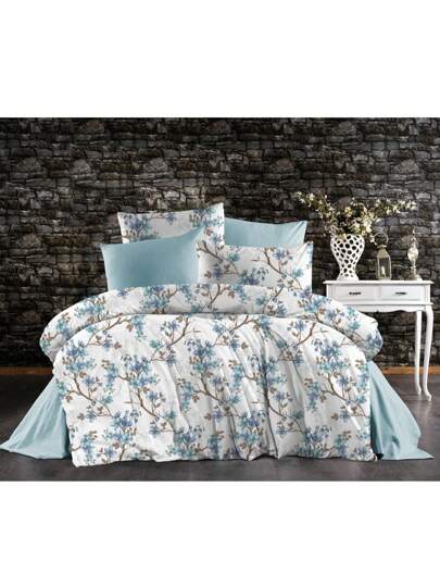 3-teiliges Bettbezug-Set aus türkischer Baumwolle für Doppelbett, ganzjährig, weich und kuschelig, 1 Stück Bettbezug 200*220 cm, 2 Stücke Kissenbezüge 50*70 cm