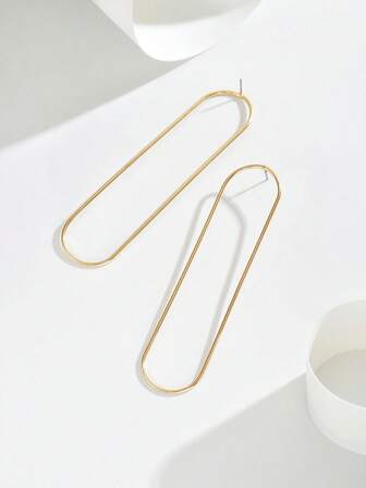 1 Pair Minimalist Casual Geometric Iron Wire Stylish And Creative Earrings