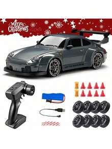 RC Drift Racing 1:24 Scale RC Car, 2.4G Remote Control Car, 20+Km/H High Speed Racing Car, Drift Car, With Drift Tires, Obstacles And Lights, Suitable For Christmas