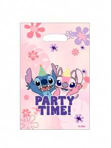 Disney 20 piezas Bolsas de regalo de plástico con diseño de Lilo y Stitch de Disney, en azul Stitch y rosa Angel, para decoración de fiesta de cumpleaños