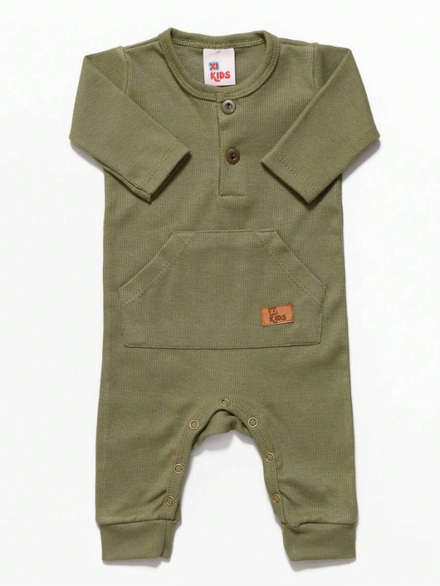 Baby Girls Jumpsuits - xanh quân đội - Xem 1