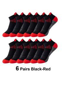 6 Pairs Unisex Short Sports Socks, Other Knitted Fabric Men/Women Running Socks With Cushion, Low-Cut Athletic Socks - Multicolor - View 14