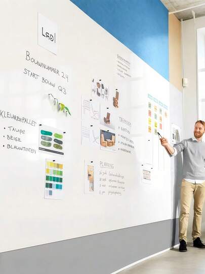 1 卷白板壁纸 - 可擦拭、可移除、可重复使用，可用于书写、绘画和涂鸦 - 办公室和家庭墙壁的完美装饰解决方案