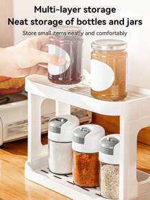 1Pc Multifunctional Display Rack, Double-Layer Desktop Shelf, Rectangle Desktop Organizer, Cup Holder, Shelf Decor Items, Beauty Storage, Flower Display Suitable For Cosmetics, Jewelry, Succulents And Desserts