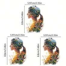 1/2/3PCS Double Explosion Landscape Printed Iron-On Patches, Hot Stamping Fashion Bestselling Items, Suitable For Clothing, Bags, Hats, Pillows And Other Accessories