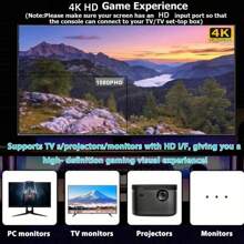 4K HD Retro Handheld & Home Game Console - 64GB Super Arcade System With 20000+ Classic Games, Dual 2.4G Wireless Controllers, Built-In 9 Emulators, TV Output & Mini Portable Design
