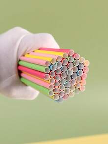 1pc/25pcs/50pcs/100pcs Single-Use Disposable Paper Straws, Straws, Suitable For Coffee Shops, Bubble Tea, And Beverages - Multicolor - View 4