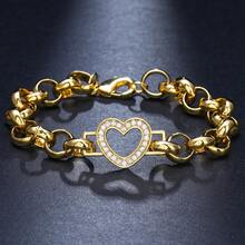 1pc Heart-Shaped Hollow Zirconia Encrusted Bracelet, Versatile Accessories For Women, Suitable For Everyday Wear - ST-95 - View 9