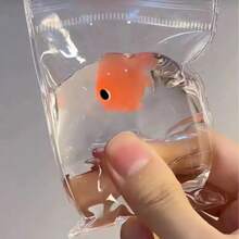 1Pack- Transparent Goldfish Bag, Pinch And Squeeze, Stress Relieving Toys, Slow Rebound, Wet And Fidget Toys, Funny Prank Gift For Friends, Halloween Gifts, Christmas Gifts - 1Pack - 查看 2