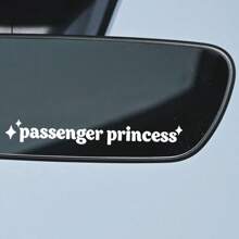 1pc Cute Letter Pattern Car Sticker, Cute Girl Passenger Princess Reflective Sticker