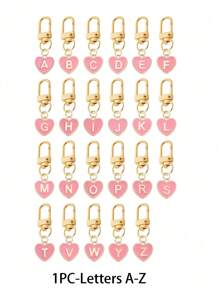26er Buchstaben Buchstaben Schlüsselanhänger, rundkuppelförmig, zweiseitig, aus Legierung | Initiale A-Z, goldfarbenes Taschen- & Accessoire-Anhänger | Vielseitiger Karabinerverschluss Schlüsselring für Dekoration | Einzigartiges Schreibwaren, Rucksack & Kopfhörer-Taschenverschluss | Ideales Geschenk zum Geburtstag & Lernhilfe zu Halloween