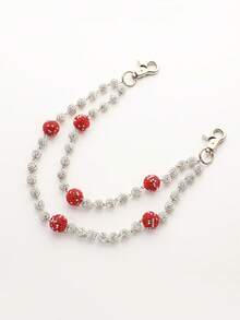 1 Stück modische Straßen Hip-Hop künstliche Kristall Strass Kugel Doppelschicht Taillenkette, handgemachte Körperkette für Männer und Frauen, geeignet für den täglichen Gebrauch