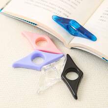 1pc Acrylic Thumb Book Stand, Thumb Bookmark Reading Accessory, Portable Book Page Clamp, One-Handed Reading Lover Book Accessories School Supplies, Back To School - Multicolor - View 10