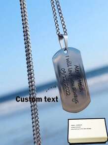 Collar con colgante de placa militar de acero inoxidable para hombres, personalizado con nombre y texto, regalo para hombres y parejas