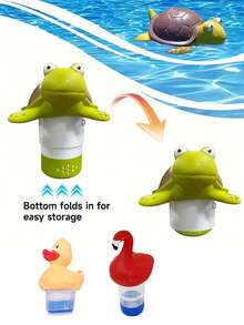 Swimming Pool Chlorine Float, Animal Swimming Pool Chlorine Dispenser For Chemical Tablets, Suitable For 3-Inch Bromine Chlorine Brackets (Turtles, Ducks, Flamingos) Indoor And Outdoor Swimming Pools, Spas Adjustable Floating Chlorine Gas Dispenser, Floating Chlorine Gas Dispenser, Large Capacity Floating Chlorine Gas Dispenser - Multicolor - View 12