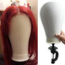 Canvas Mannequin Head Wig Display Styling Canvas Block Manikin Doll Polyurethane Inside For Making Wigs Hairdresser Practice