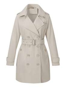Women's PU Leather Jacket Long Sleeve Turn Down Collar Zipper Faux Leather Windbreaker Bomber Coat Outerwear - White - View 2