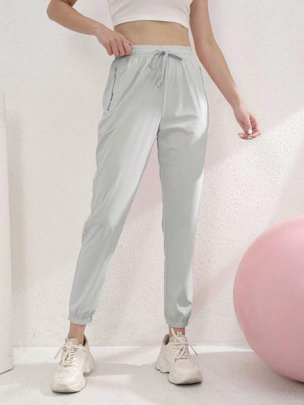 Women's Summer Drawstring Waist Cropped Pants For Running, Fitness, Yoga, Hiking, Travel, Daily Casual Outdoor Sports, Breathable Quick Dry Comfortable