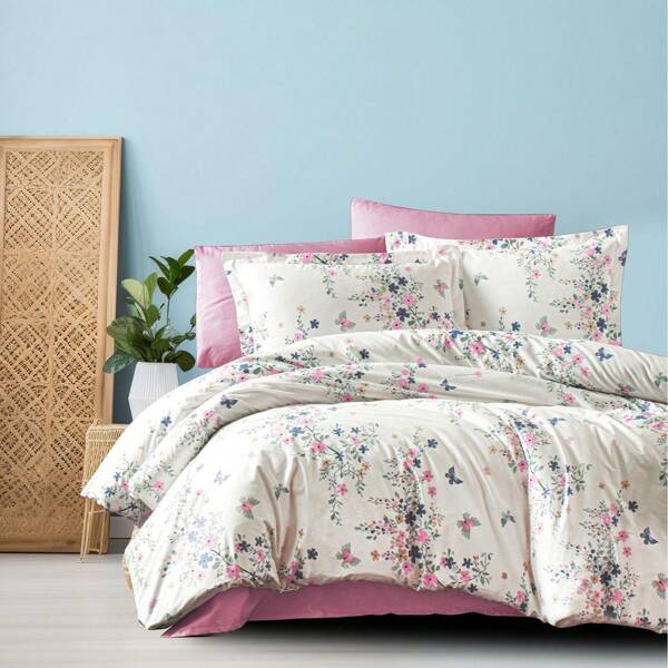 [Hergestellt in Türkei] Weich Baumwoll-Mischung 3/4 Stücke Bettwäsche-Set | 160*220 / 220*240 Bettdeckenbezug + 180*240 / 240*260 Spannbetttuch + 50*70 Kissenbezug(e) | Minimalistisch & Gemütliches Design