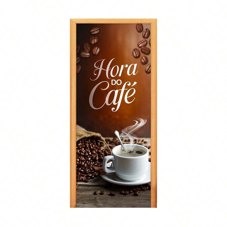 Felicita Party Decorative Door Cover 3D Sublimated Fabric 0.85x2.10 Coffee